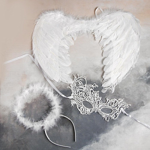 Карнавальный набор «Белый ангел» (маска, крылья, ободок с нимбом) Карнавальный набор «Белый ангел» (маска, крылья, ободок с нимбом)